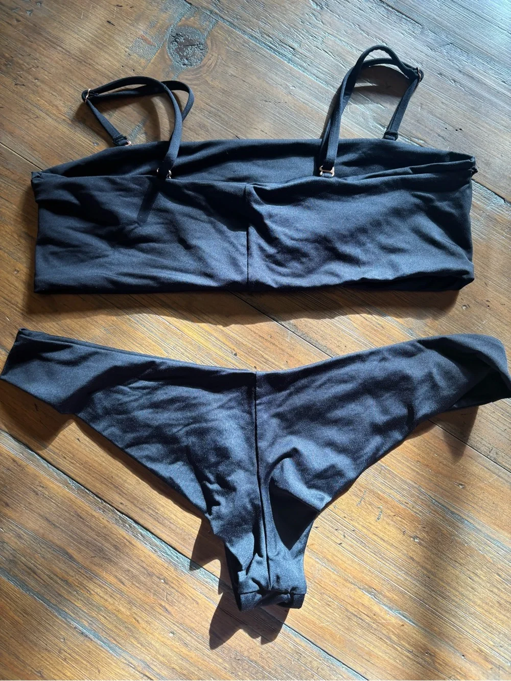 Frankie’s bikinis black embroidered bikini set